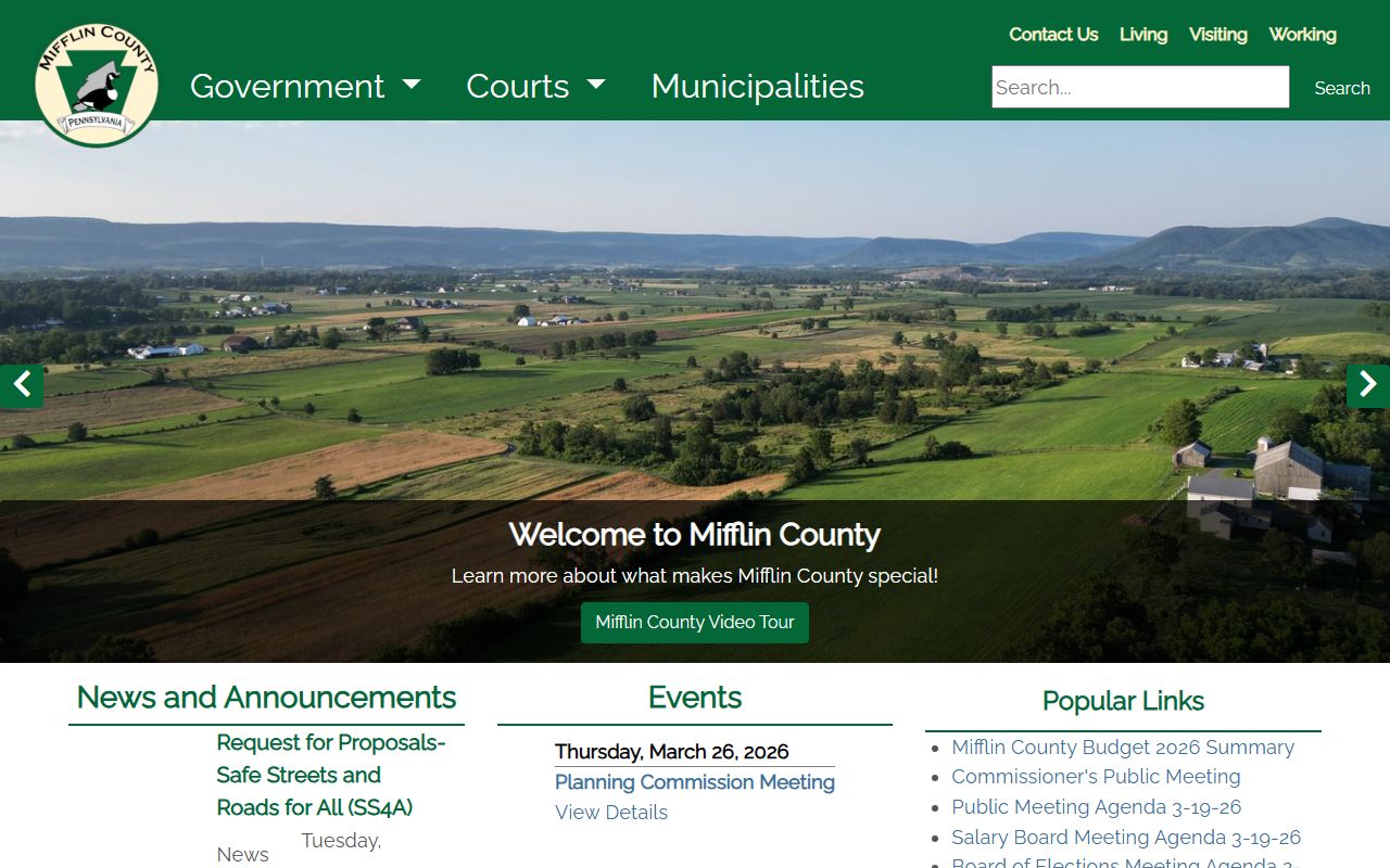 Mifflin County criminal history records county government website