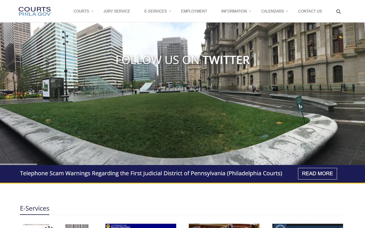 Philadelphia criminal history courts website