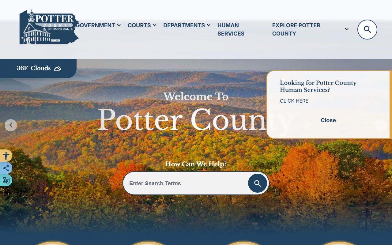 Potter County criminal history records government website