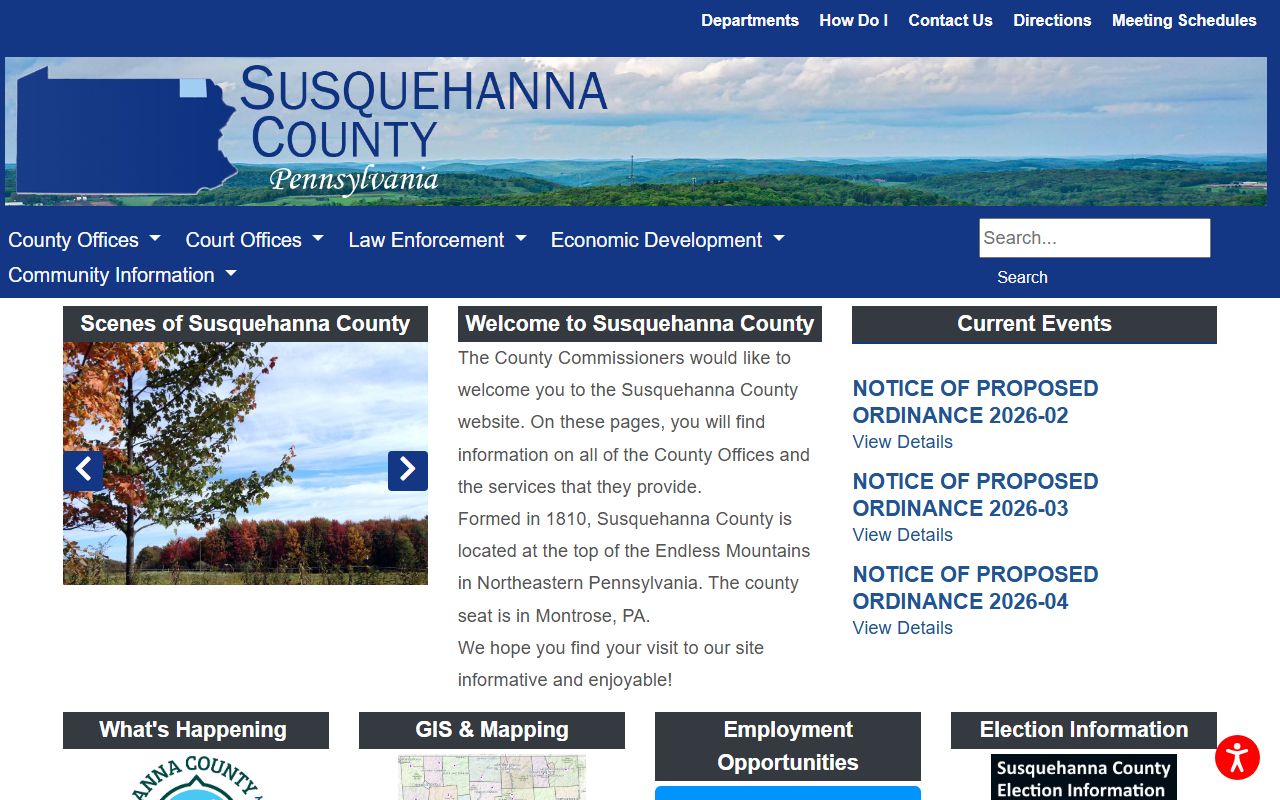 Susquehanna County criminal history records government website